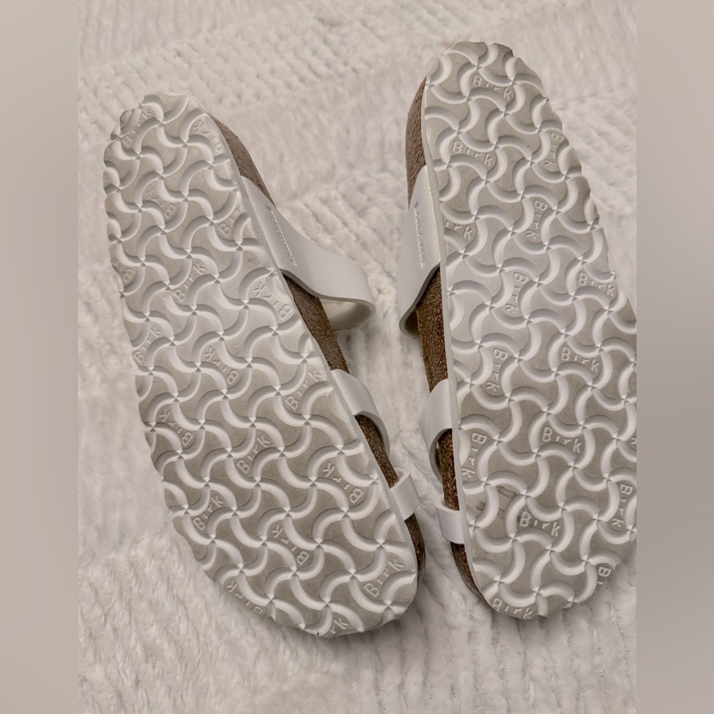 Birkenstock White Leather Two-Strap Sandals - Picture 4 of 4